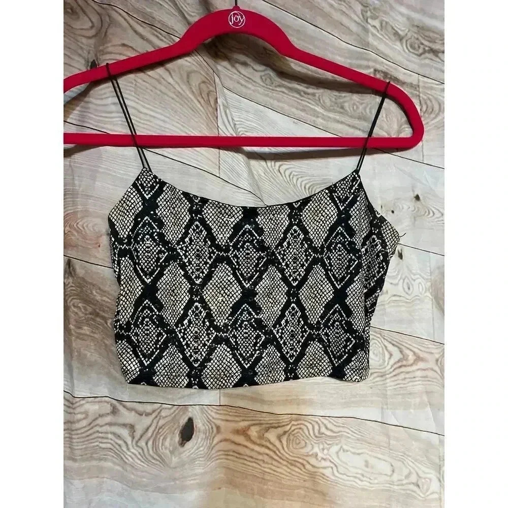 WINDSOR size small crop tank animal print